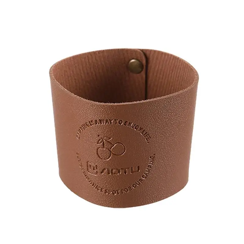 Coffee Cozy Sleeve Leather Reusable Insulated Cup Iced Coffee Cup Glass Bottle Protector Water Cup Mug Cover For Home Cafe Store