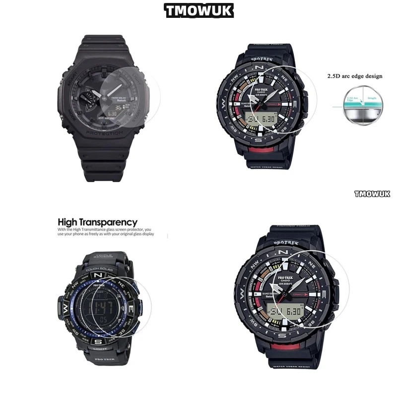 

For Casio GA100 6100 TR770 Pro-Trek EFR 303 GA-2200 GA-2100 GST-W300 HD Clear Tempered Glass 9H Anti-Scratch Screen Film Protect