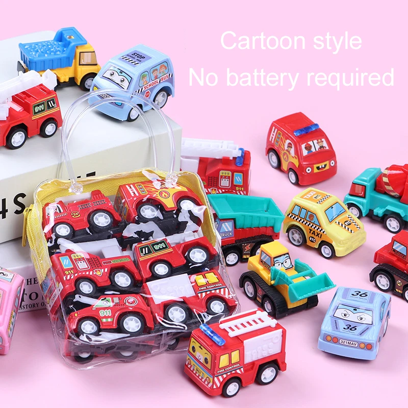 Pull Back Cars Children Mini Inertia Toys Simulation Model Plastic Cartoon Parent Child Developmental Toy Student Prizes TMZ