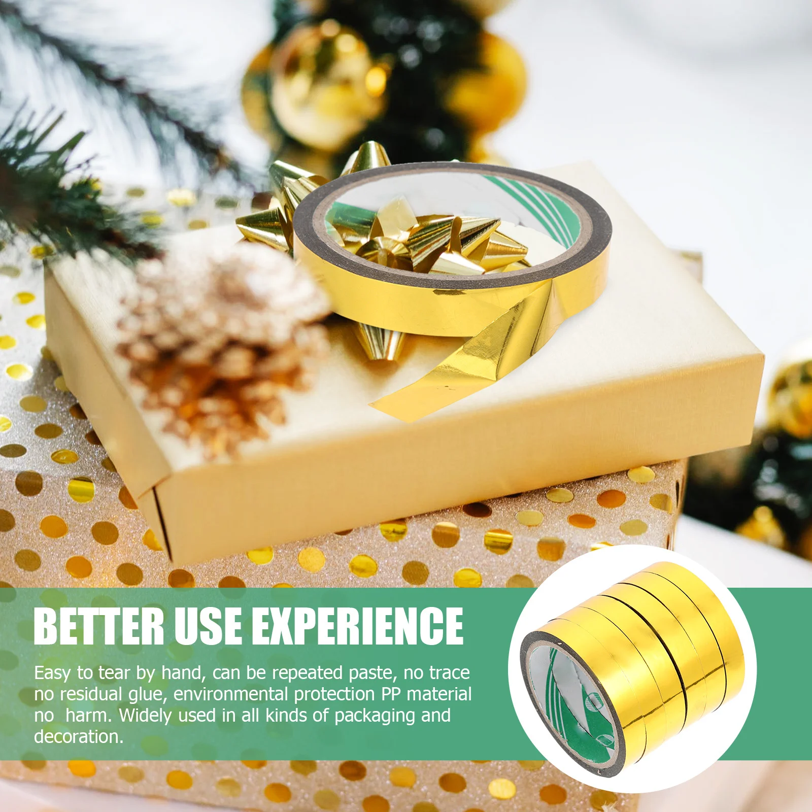 6 قطعة 6 لفات مرآة معدنية اشي الشريط الذهب لتقوم بها بنفسك ديكور فني الحرفية لتغليف الهدايا سجل القصاصات جدار ديكور القرطاسية #2