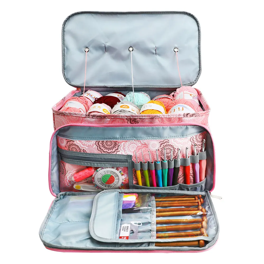 

Durable and Portable Yarn Storage Bag – A Craft Organizer with Compartments for Storing Knitting and Crochet Supplies
