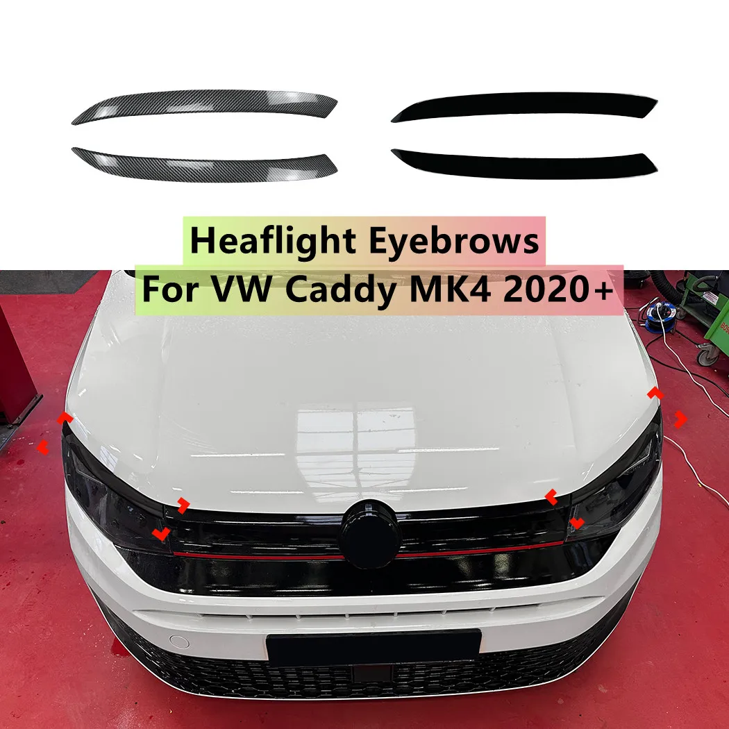 

For VW Caddy MK4 2020+ Pair Car Front Headlight Eyebrows Eyelids Trim Lamp Sticker Cover Body Kits