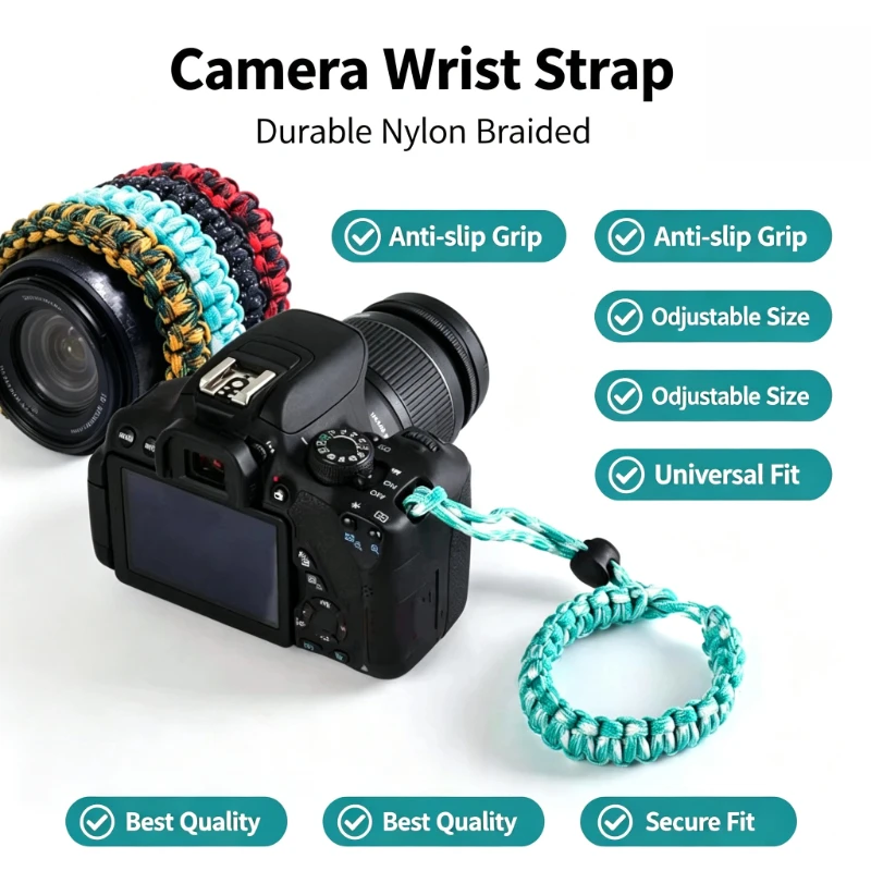 Camera Woven Wrist Strap Suitable for DSLR Cameras GoPro Hero 13/12/11/10DJI Sports Camera OSMO Action 5/4 Shadow Stone Insta360