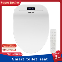 Smart Toilet Seat Bidet Cover - Heated Seat, Warm Water Wash，Dry-Wireless Remote, Seat Sensing，LED Display for Modern Bathroom