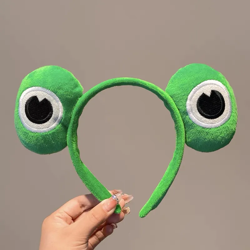 Super cute big Eyed frog hair Band Knitted plush Wash face Headband funny and cute Cartoon Headwear Anti slip Female Headwear