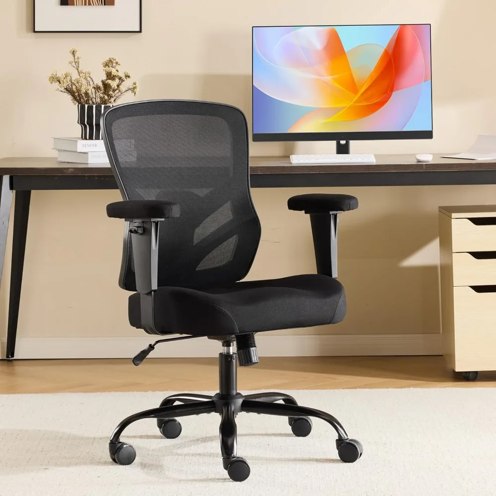 Ergonomic Office Chair with Mesh Back, Adjustable Lumbar Support and Armrests for Comfortable Computer Desk Use
