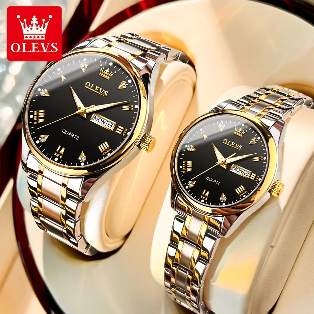 

OLEVS Watches for Man 5563 High Quality Mens Watch Couple Watch Stainless Steel Original Calendar Waterproof Quartz Wristwatches