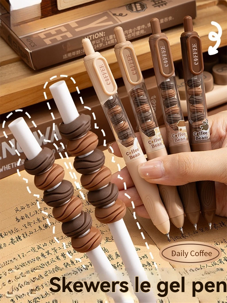 4PC Gel Stift Drücken Neutral Pinsel Frage Schwarz Wasser Stift Hohe Schönheit Ins Wind Unterschrift Stift Nette Schnell Trocknend löschbar – Detail 1