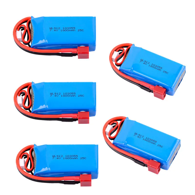 7.4V 1800MAH Lithiumbatterij 25C 2S Model Schip Batterij Geschikt Voor WL912 Afstandsbediening Schip Grote Capaciteit batterij