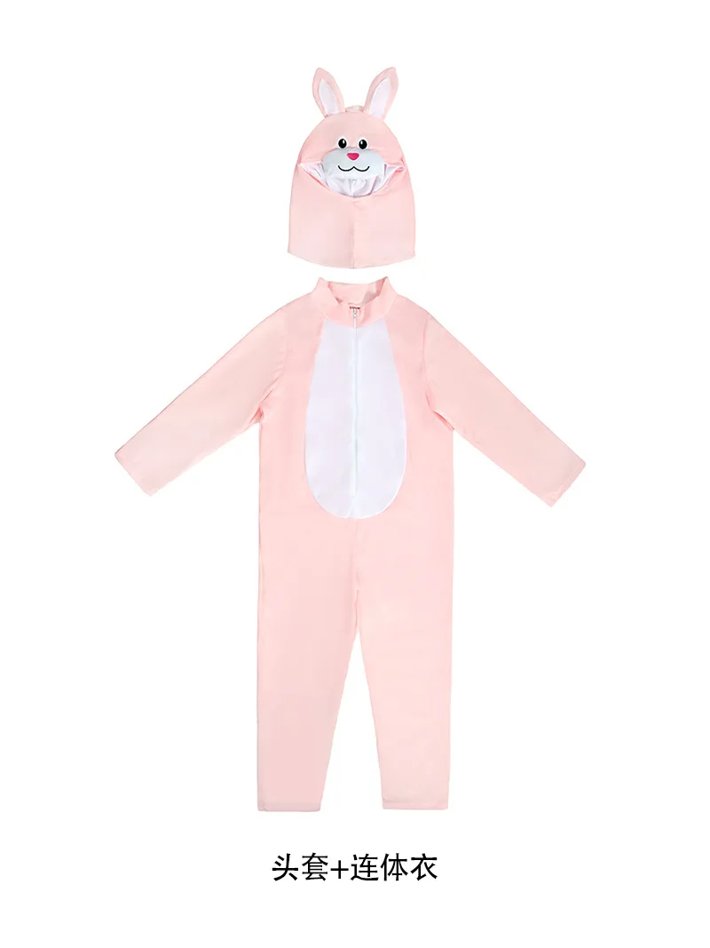 زي حيوان عيد الفصح أزياء أرنب أبيض للعب الأدوار التأثيرية لأداء مرحلة رياض الأطفال في الهالوين