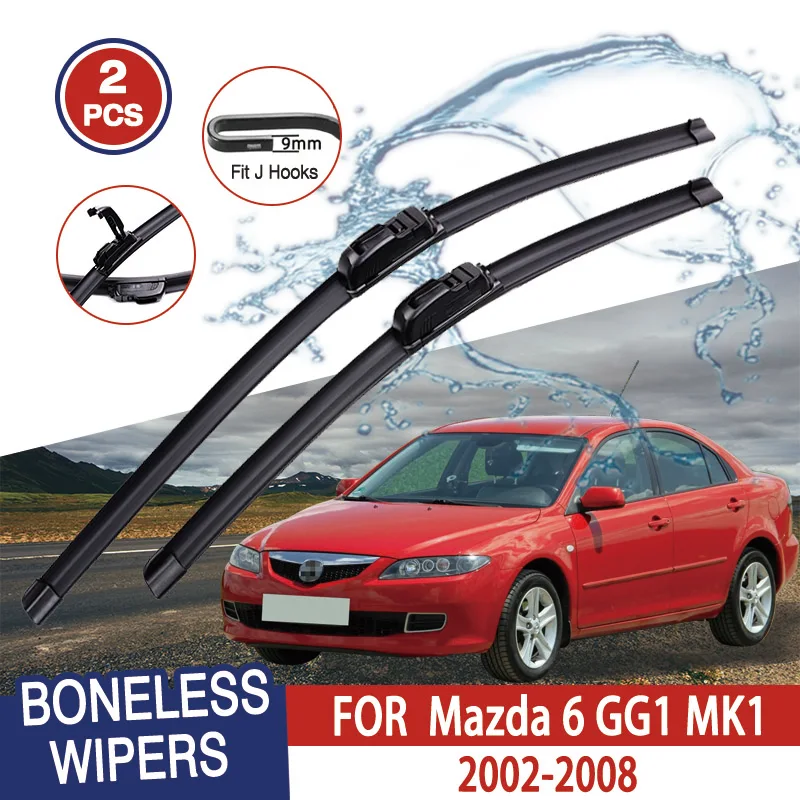 For Mazda 6 GG1 MK1 2002-2008 Car Wiper U-type Soft Rubber Boneless Wiper HD Quiet Durable Automotive Wiper 22\