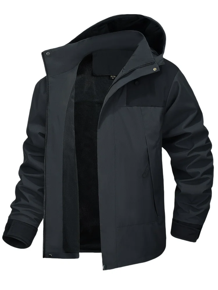 Men's Clothing Raincoat Oversize Waterproof Rain Jacket Lightweight Sports Hooded Outdoor Hiking Windproof Climbing Jackets Man