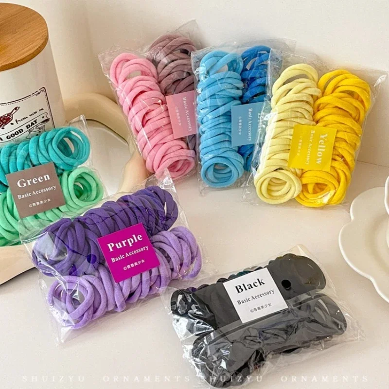 

50 Pcs Candy Colored Children's Hair Ties Braids Rubber Bands Girls' High Elasticity Durable Headband Baby Hair Accessories