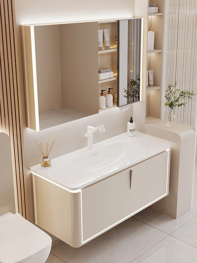 New ceramic integrated hand washing washbasin rounded corner master bedroom bathroom table