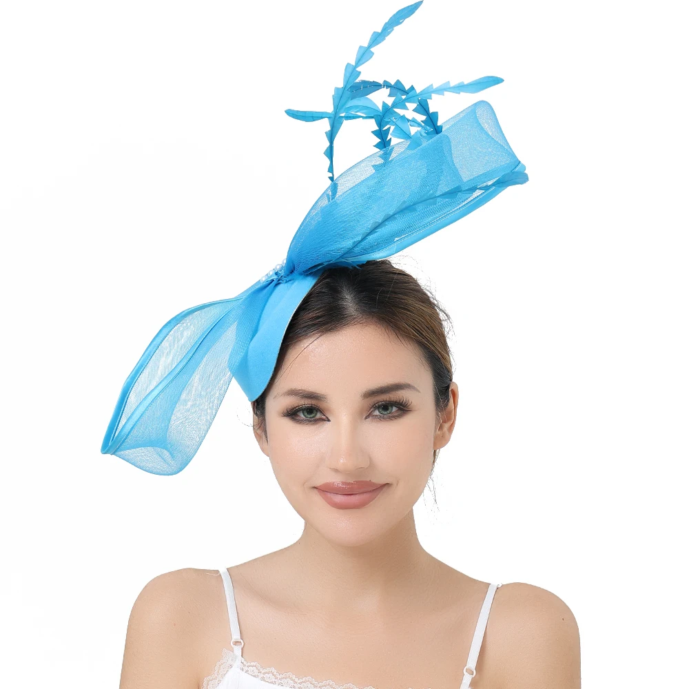 Big Derby Fashion Mesh Fascinator Hat Hair Clip Elegant Women Bridal Wedding Show Nice Headwear Party Show Hair Accessories