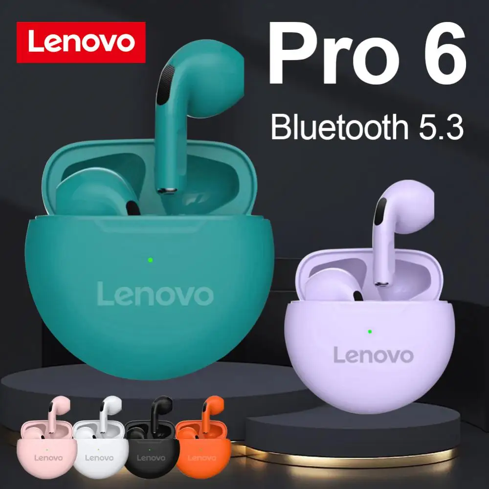 Original Lenovo Air Pro 6 TWS Wireless Bluetooth Earphones Mini Pods Earbuds Sport Headset For Android Headphones With Mic