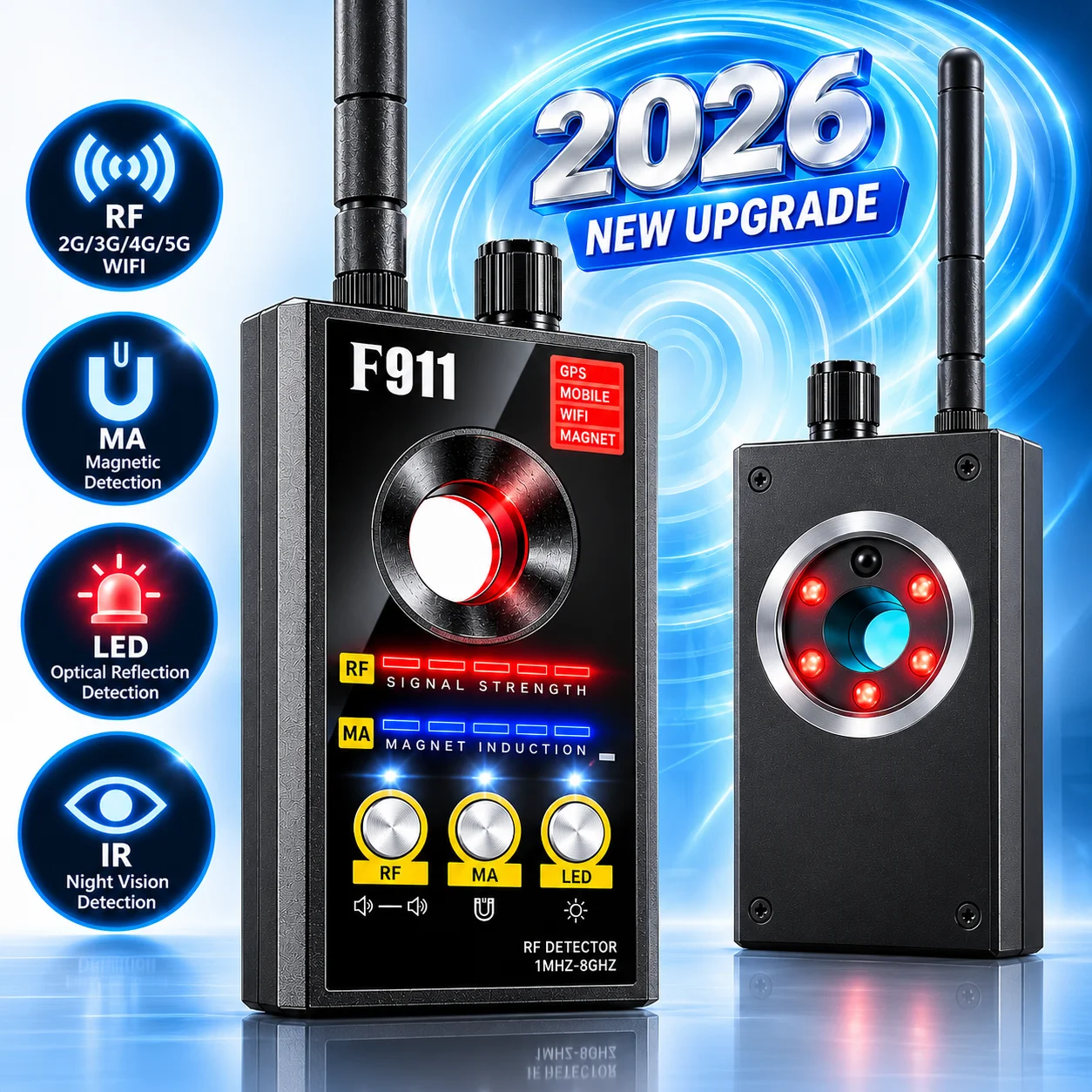 F911 Hidden Camera Detectors, Anti Spy Camera Finder, GPS Tracker Detectors, Bug & Hidden Devices Detector gallery 1