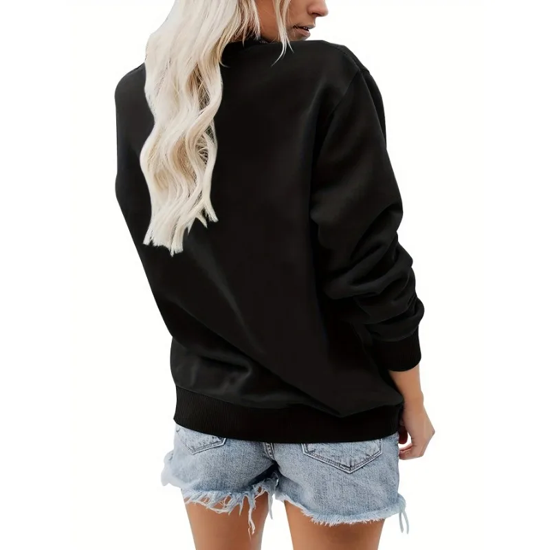 レタープリントスウェットシャツ クルーネック カジュアルスウェットシャツ ファル用