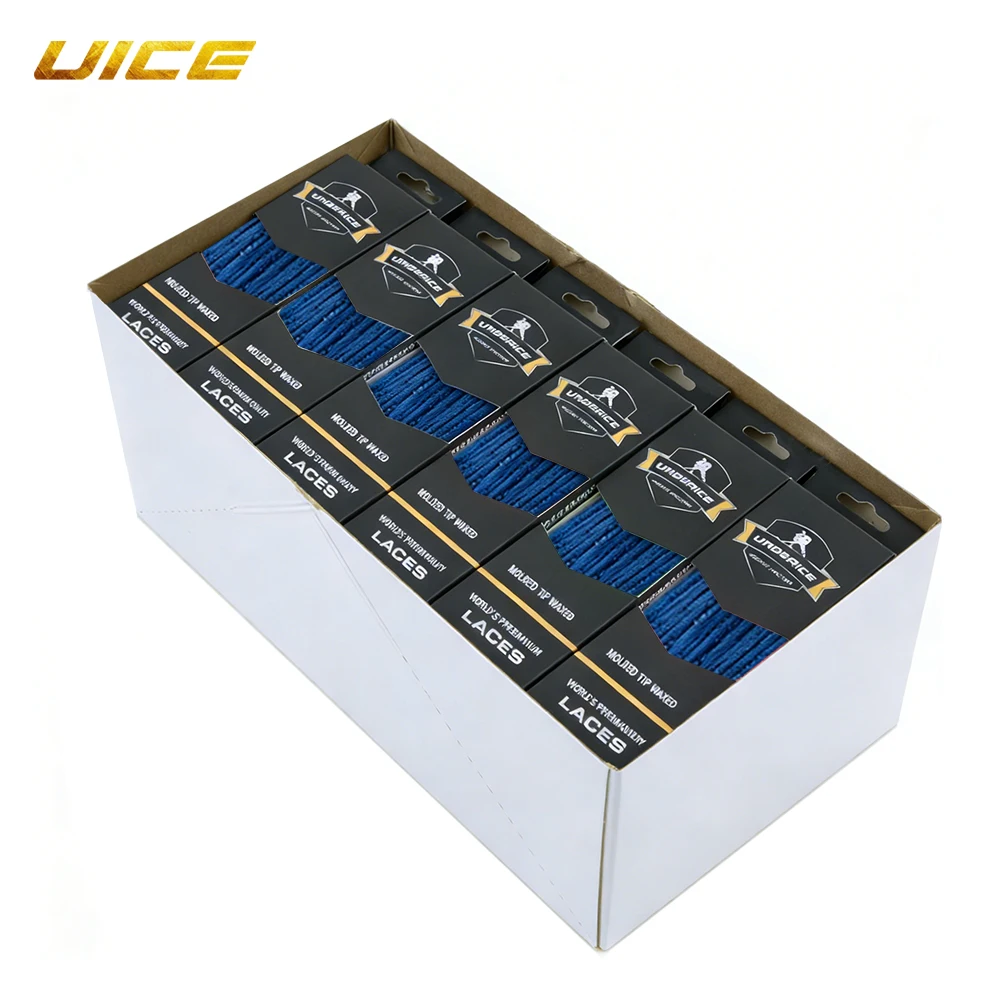 UICE Team Sports Ice Hockey Skate Laces 18pcs Box-Packed Hockey Skate Shoe Lacer 84-120inch Dual Layer Braid Hockey Accessories