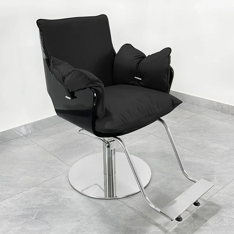 Black Hairdressing Chair Beauty Salon for Professional Modern Comfortable Salon Equipment Luxury Design Adjustable 회전의자