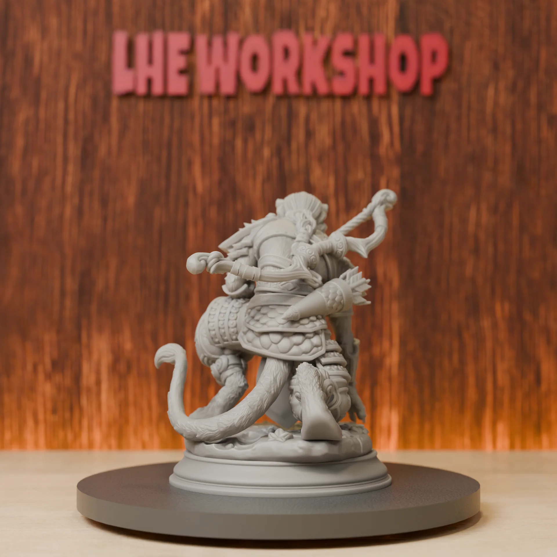 Lionfolk Tracker Hunter Miniatures | 28mm-75mm | Resin 3D Printed DND Pathfinder Mini | Unpainted Grey