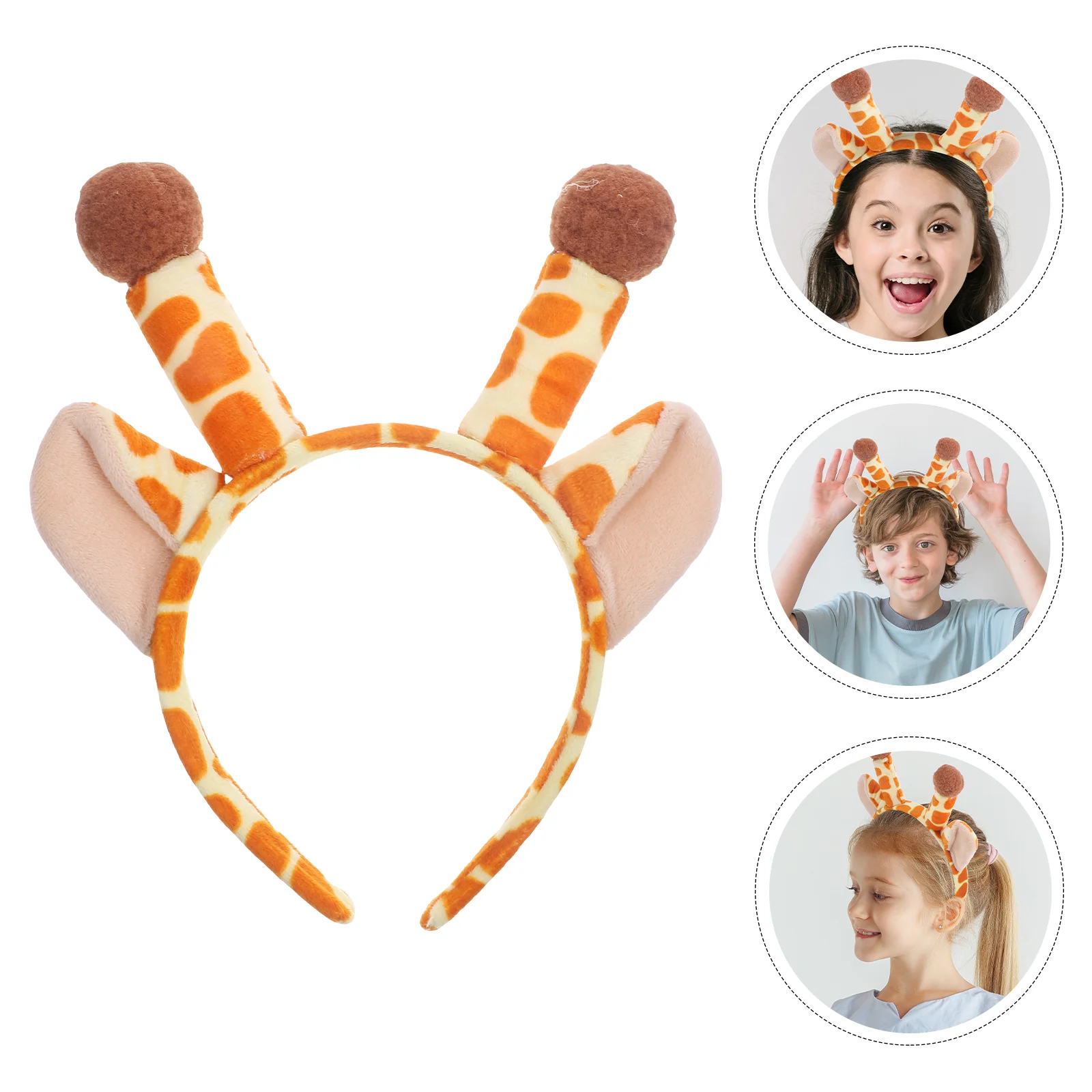 Bow Tie Antler Headband Travel Horns Plush Animal Headbands Cosplay Giraffe
