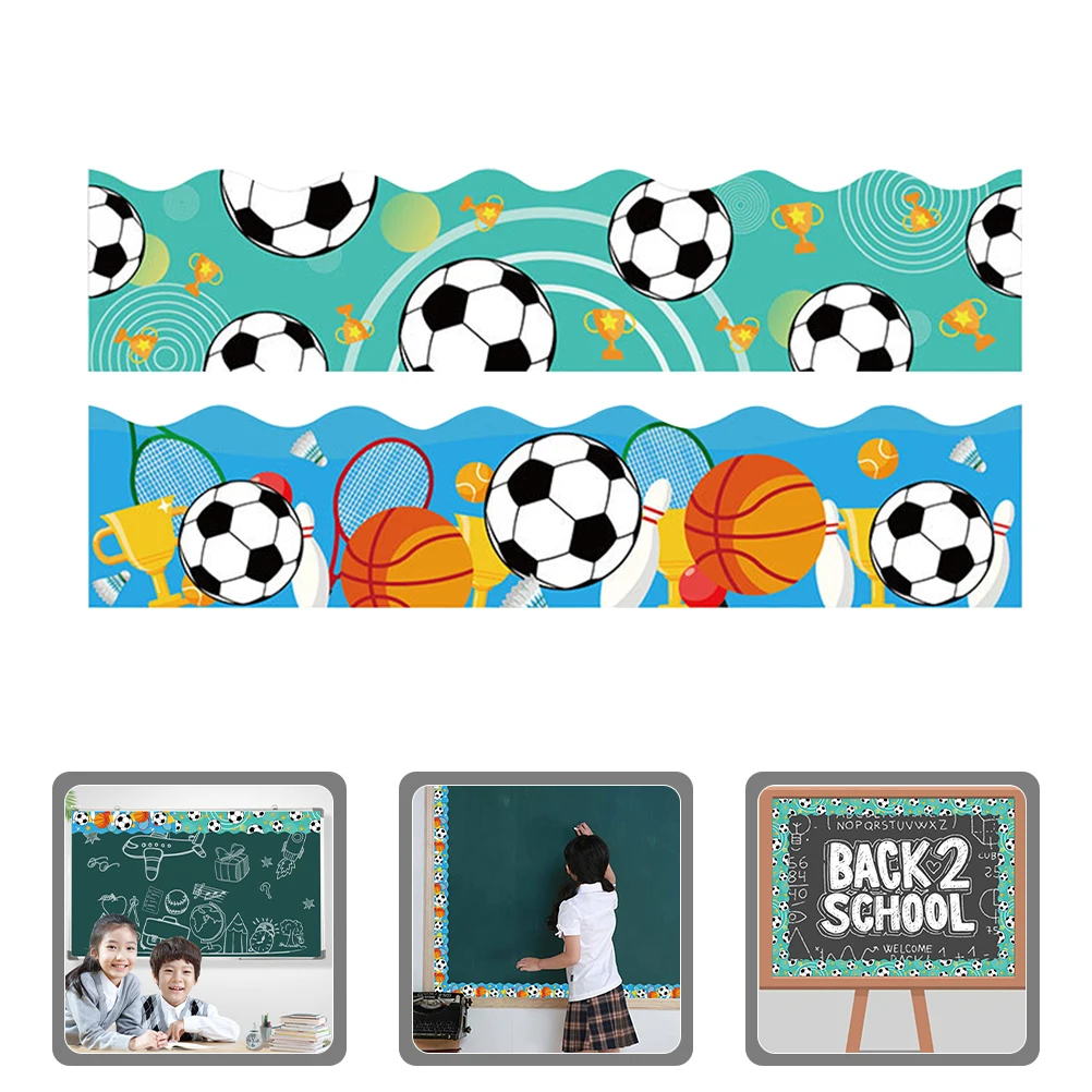 

60 Sheets Stickers Bulletin Board Decoration Basketball Border for Borders Football Decorations Sports Theme Classroom Office