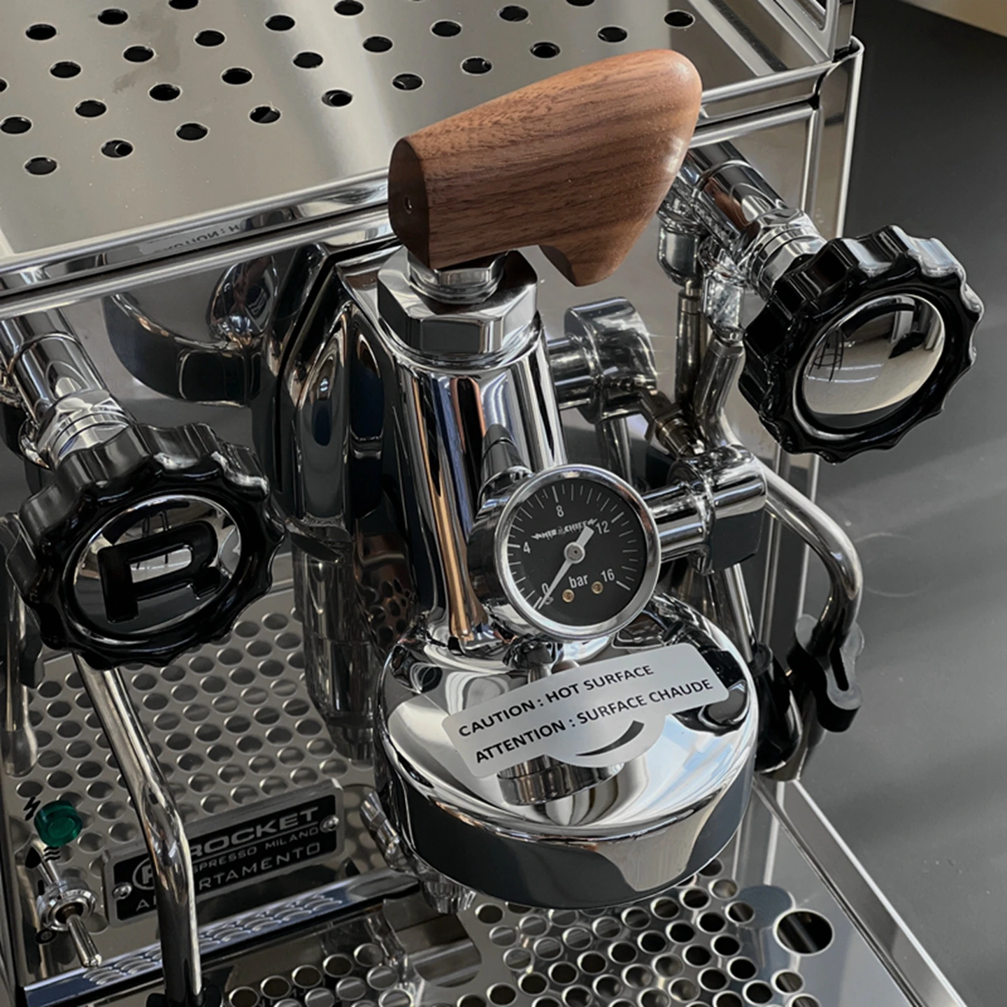 

E61 brewing head coffee machine modification accessories, needle type water flow limit viewership of valve lever pressure gauge