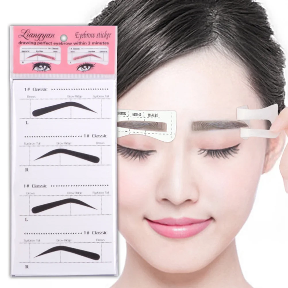 

10 Pcs Stencils Disposable Shaping Tools Templates Adhesive Design Eyebrow Templates Easy Tracing Arc Bottom Left Right