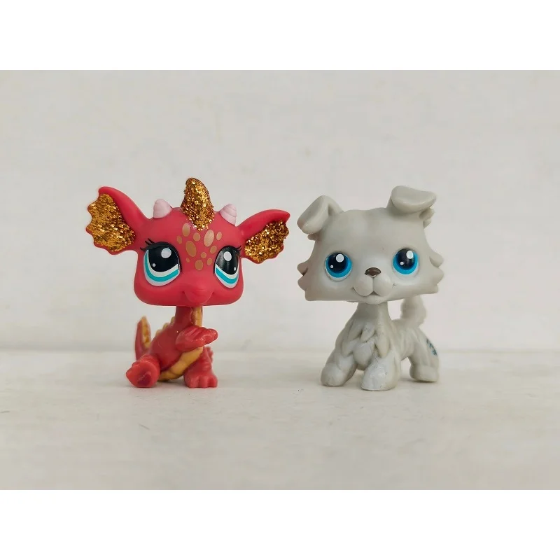 2pcs/lot LPS Toys Littlest Pet Shop Dog Dragon #2484#363 Animal Figures