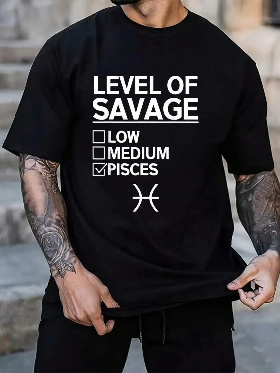 100% Cotton Pisces Apparel - Funny Cute Pisces Design T-Shirt Men's Black Vacation Crew Neck Short Sleeve Holiday T-Shirt Summer