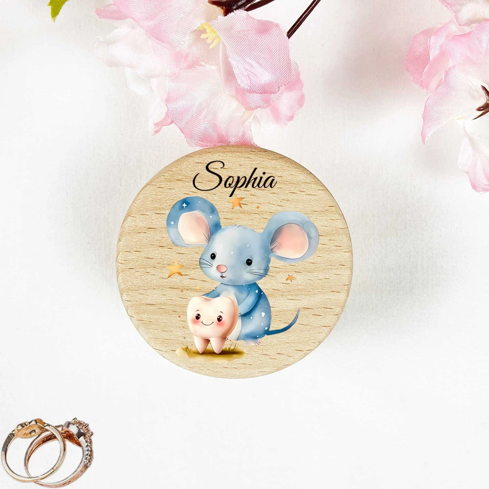 Custom Wooden Baby Teeth Storage Box Baby Wooden Milk Teeth Box First Tooth Storage Tooth Fairy Trays Gifts for Kids