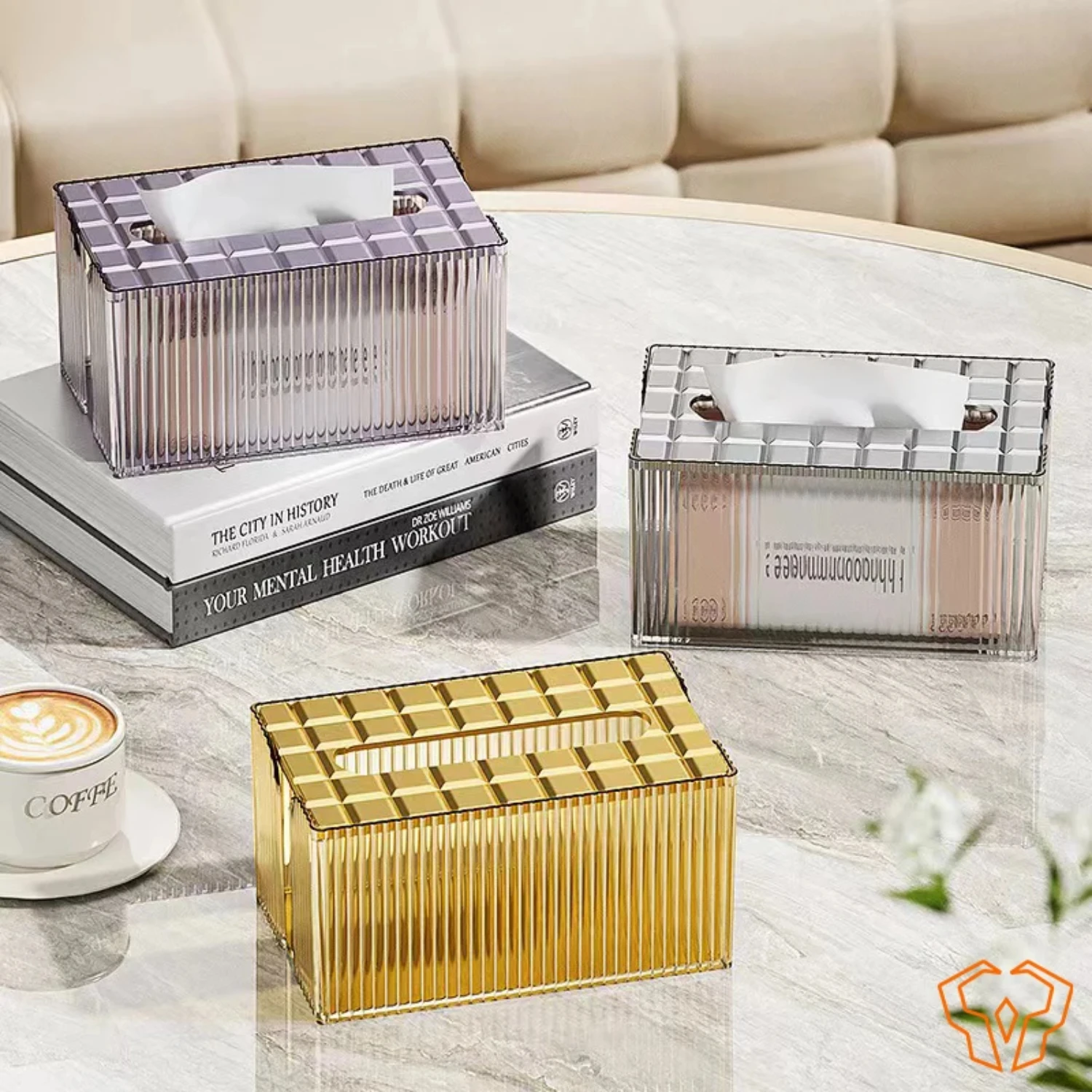 High End Light Luxury Tissue Box for Kitchen and Living Room with Good Looks Paper towel Kitchen decoraction Gold tissue box