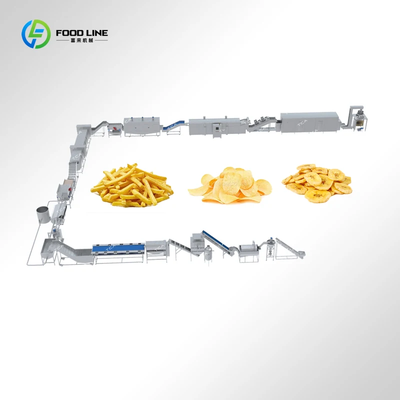 

Fully Automatic French Fries Production Line Cassava Crisp Potato Chip Making Machine Fried Chips Automatic Production Line