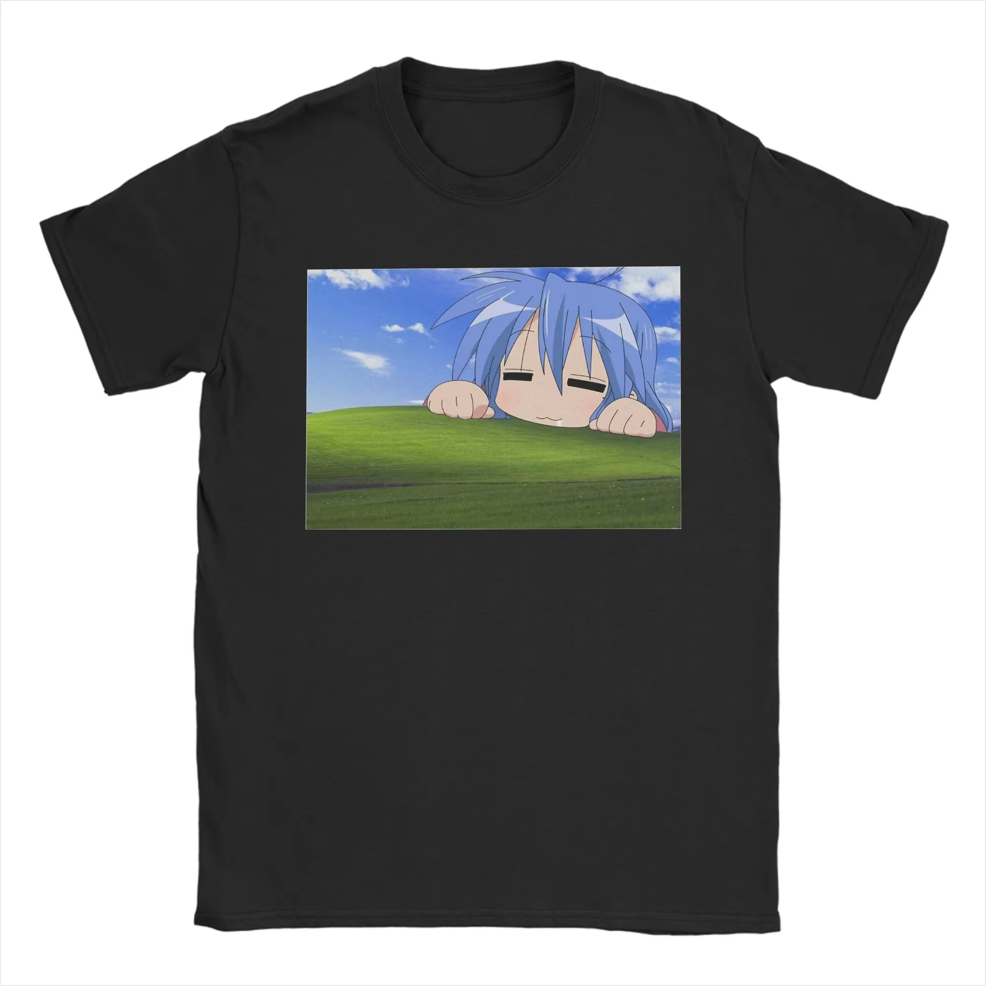 Japan Anime Konata Izumi Lucky Star Design Graphic Print T-Shirt Men Women Cotton Loose Casual O-neck Oversized Summer New Tee
