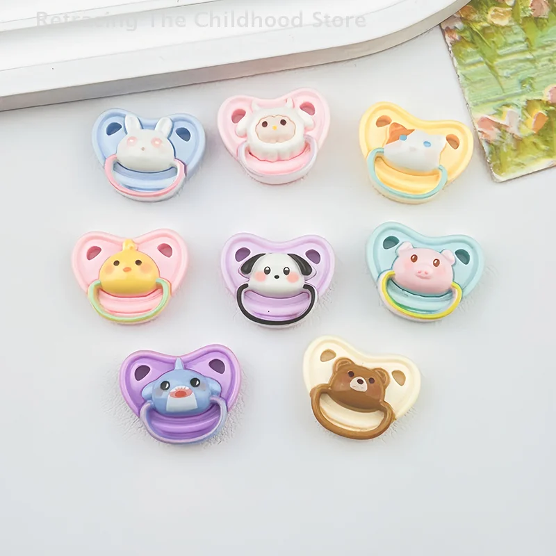 10Pcs/set Dollhouse Animal Mini Doll Pacifiers Play House Supplies Dummy Nipples For Doll Baby Kids Toy Pacifier Accessories