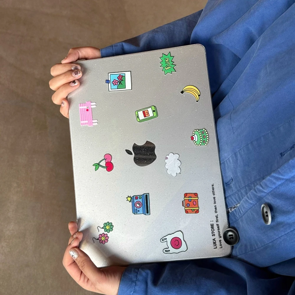 Cartoon Glitter Laptop Case For Macbook Neo Air 13 15 Pro 13 14 16 M1 M2 M3 M4 M5 Chip Hard Cover For Mac Book Protective Case