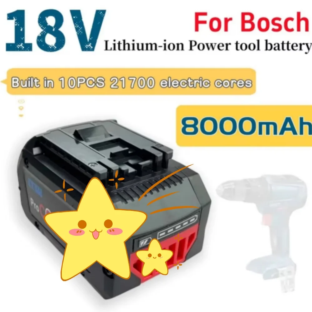 

Professional Cordless Tool Battery for Bosch 18V 8.0AH 10.0AH BAT609 GBA18V80 BAT618 21700 ProCORE Replacement High-Quality