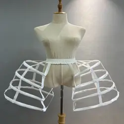 Girls Ballgown Lolita 4 Hoops Baroque Pannier Petticoat Victorian Bustle Skirt Short Front Split Underskirt for Bridal Wedding