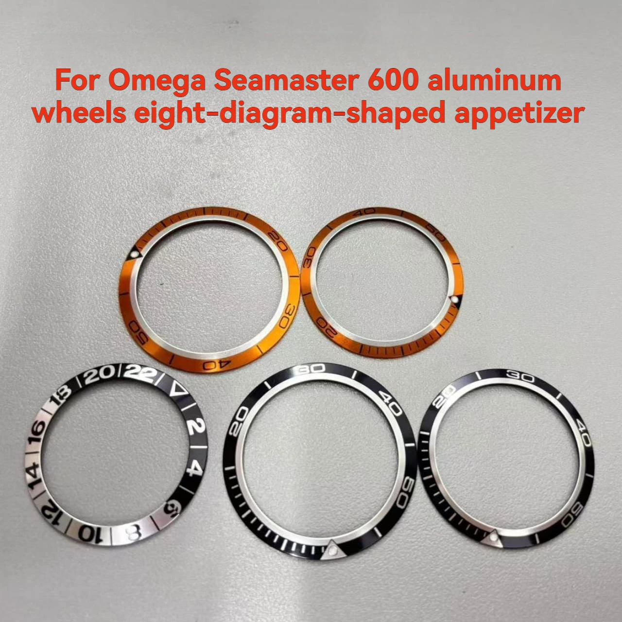 For Omega Seamaster 600 Aluminum Ring Outer Ring 38mm 41mm Outer Diameter Bezel Mouth Dial Graduated Ring Black Orange