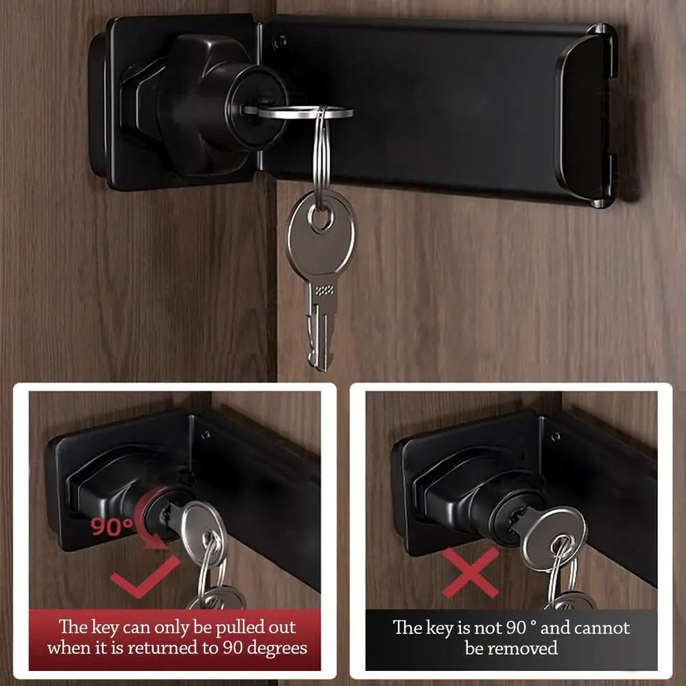 Heavy-Duty 90 Degree Door Hasp Latch Lock For Sliding Barn Door And Gate Security Stainless Steel Hasp Latch Lock