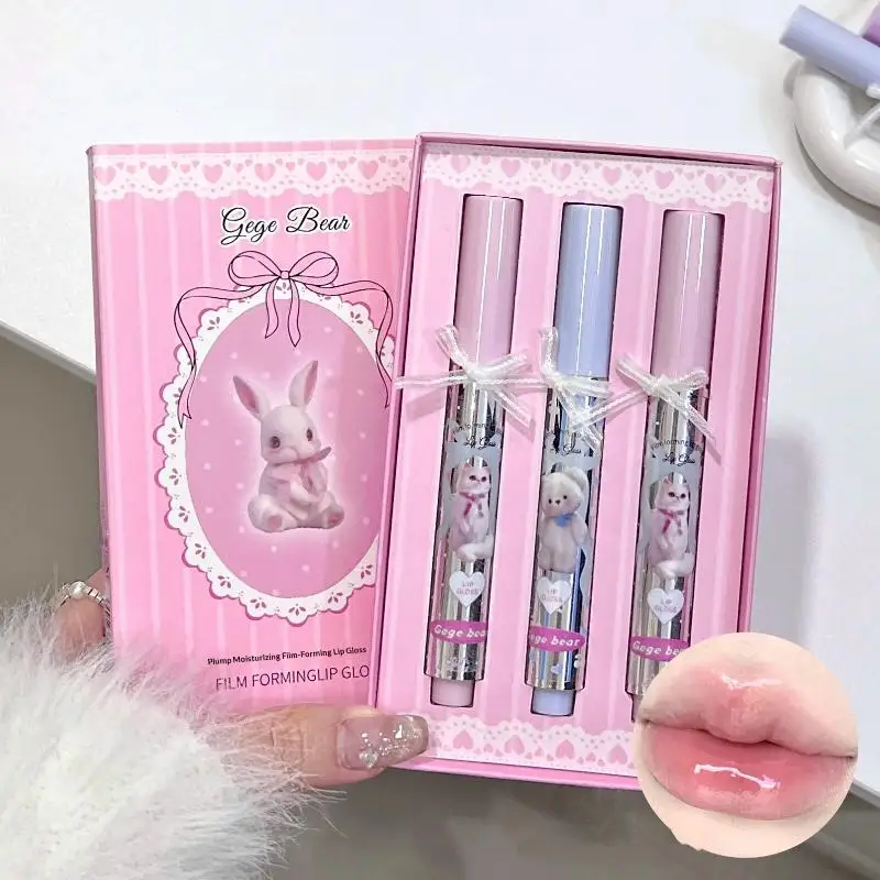 1pc Gege Bear Tinta per labbra lucidalabbra a lunga durata - Nessuna trasferimento, idratante per un aspetto naturale e da indossare tutto il giorno