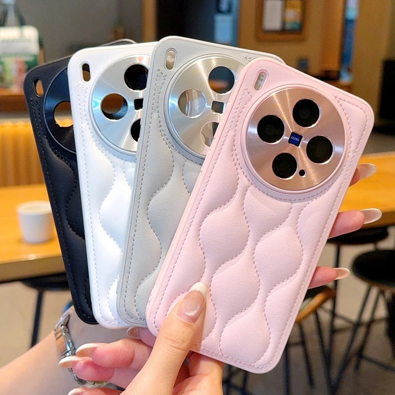 

Small Fragrance Leather Grain Lens Full coverage Protection Case For Vivo X300 and Vivo X300 Pro Cover