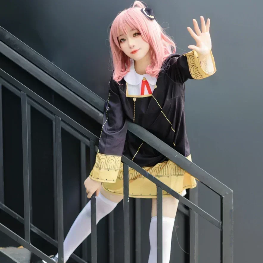 أنيا Vervalser تأثيري حلي أنيمي التجسس فاميلي بيوتر Kinderkleding أنيا تأثيري Kawaii فستان أسود حفلة الهالوين النساء