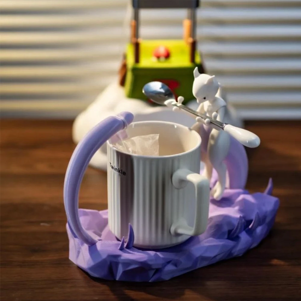 

Miniso Anime Mewtwo Cup Coaster Cartoon Coffee Cup Coaster Heat Insulation Mat Home Decors Mewtwo Figures Kitchen Accessories