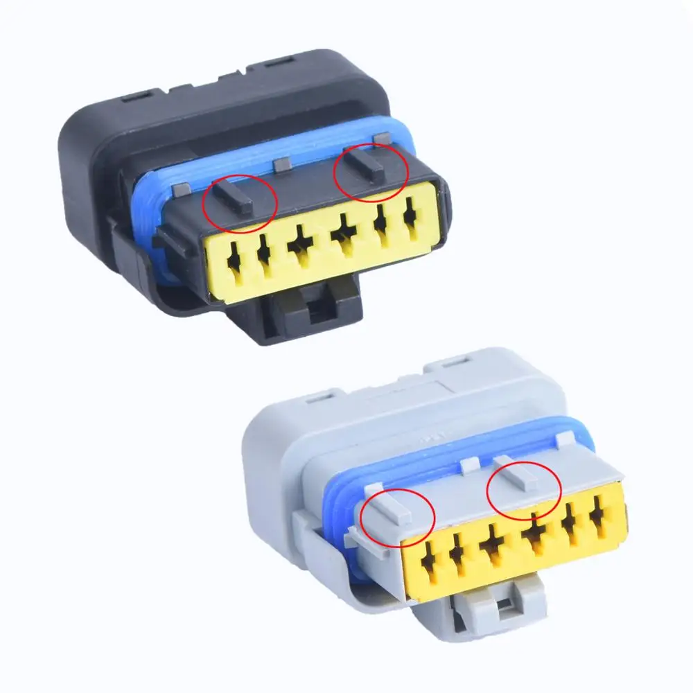 Connecteur automatique de pédale d'accélérateur femelle gris ou noir, 6 broches, pour citroën Peugeot Renault 211PL069S0049 211PC069S0049