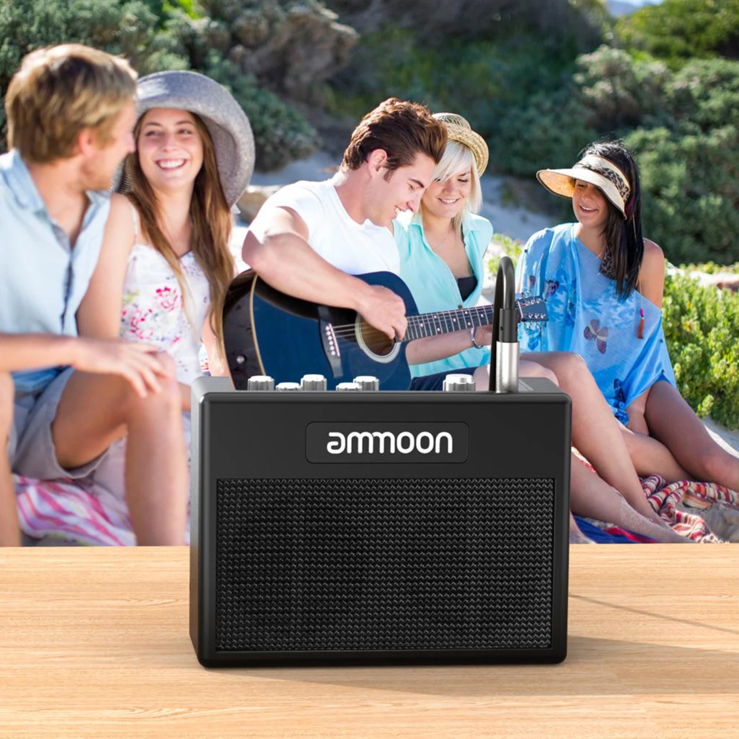 ammoon POCKAMP Portable Guitar Amplifier Amp 5 Watt Built-in Multi-effects 80 Drum Rhythms Support Tuner Tap Tempo Functions