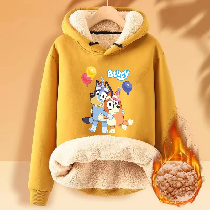 

Bluey Men Woman Thicken Warm Coat Bingo Bandit Chilli Cute Clothes Autumn Spring Warm Adult Jacket Long Sleeve Pullover Birthday