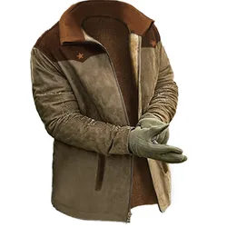 Abbigliamento invernale da uomo giacca da uomo cappotto spesso da uomo resistente al freddo EthnicRetro Zipper Furry fodera interna Top antivento