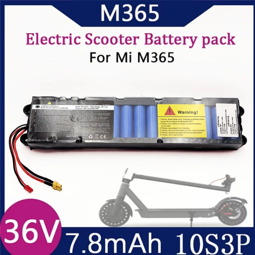7800mAh 36V 10S3P battery pack, suitable for Xiaomi M365 electric scooter 18650 NE1003-H battery